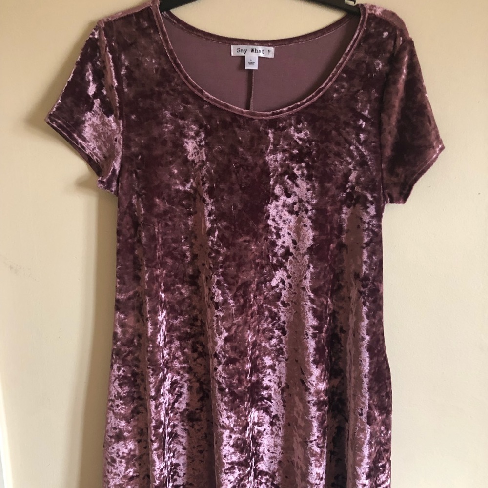 Pink Suede Skater Dress